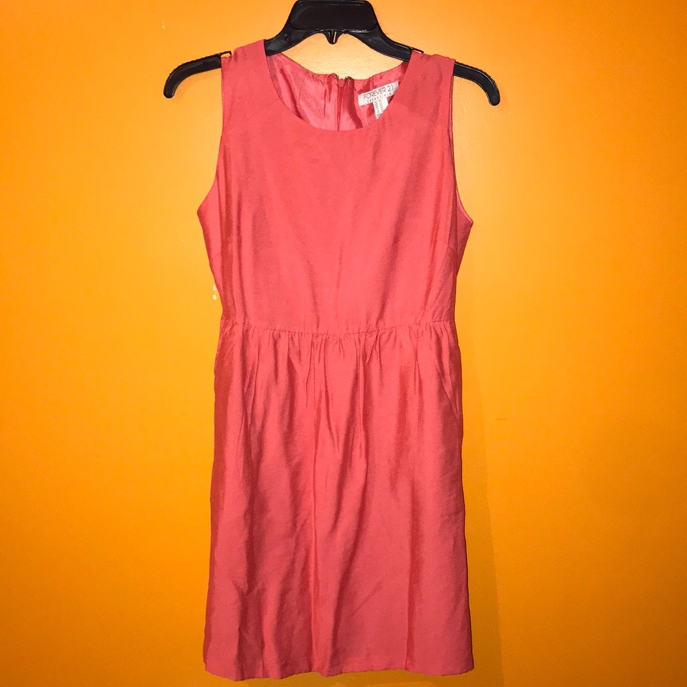 Forever 21 Basic Coral Dress with Pockets XS